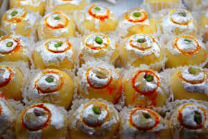Indian confectionary with silver foil decoration